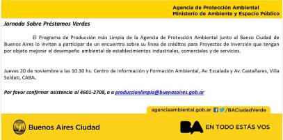 Programa Buenos Aires Produce Más Limpio Correo: produccionlimpia@buenosaires.gob.ar Tel. 4601-2708, Edificio CIFA, Av. Escalada y Av. Castañares Dirección General de Estrategias Ambientales  Agencia de Protección Ambiental Ministerio de Ambiente y Espacio Público  Gobierno de la Ciudad de Buenos Aires