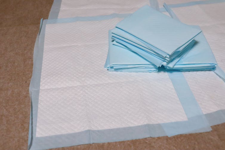 Sábanas desechables con respaldo de plástico.