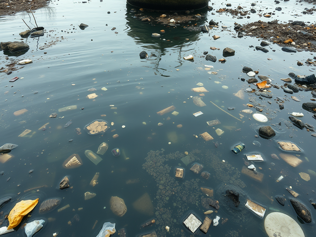 garbage on body of water